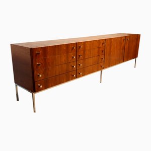 Sideboard in Rosewood and Chromed Metal by Luigi Bartolini, 1960