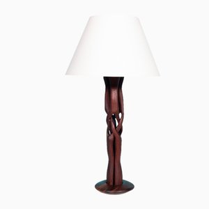 Lámpara de mesa Mid-Century de palisandro, años 60