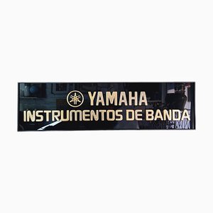 Yamaha Musical Instruments Product Sign in Black and Gold, 1980s