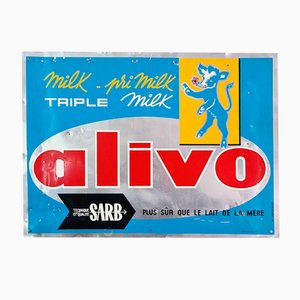 Alivo Milk Shop Advertisement Sign, 1970s
