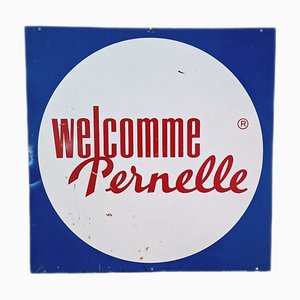 Doppelseitiges Schild Laden Willkommen Pernell, Frankreich, 1960er