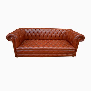 Canapé Chesterfield 3 Places en Cuir, 1970