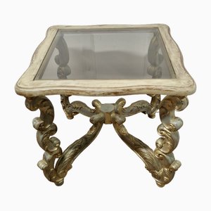 French Baroque Style Carved and Painted Occasional Table, 1950s