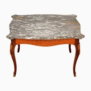 French Coffee Table with Marble Top, 1930s