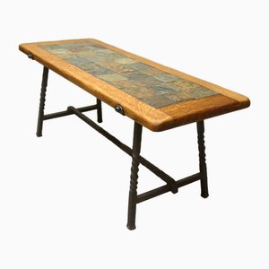 Brutalistic Coffee Table in Slate, France, 1970s