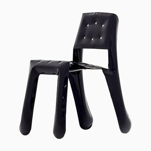 Chaise 0.5 Sculpturale en Acier au Carbone Noir par Zieta