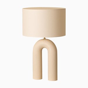 Lámpara de mesa Arko de cerámica cruda de Simone & Marcel