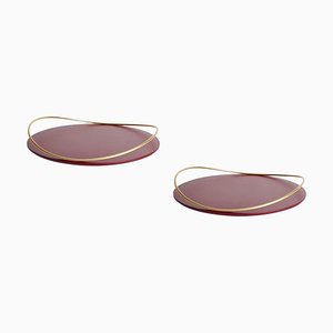 Plateaux E Bordeaux Touched par Mason Editions, Set de 2