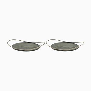 Touché Bois Tray in Black Ash Wood by Mason Editions, Set of 2