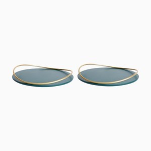 Petrol Green Touché Trays by Mason Editions, Set of 2