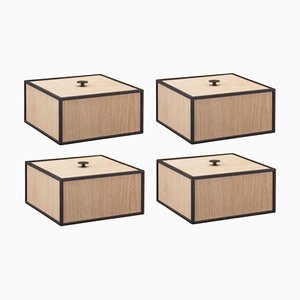 20 scatole con cornice in quercia di Lassen, set di 4