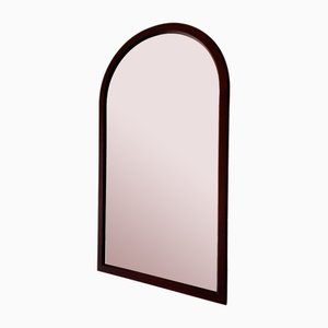 Specchio da parete ad arco con cornice in legno
