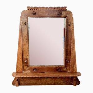 Arts and Crafts Wooden Mirror, 1950s