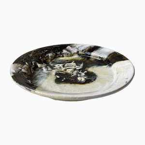 Glazed Ceramic Dish with Abstract Motif by Jeppe Hagedorn-Olsen, 1984
