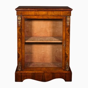 Antique English Regency Pier Cabinet in Walnut with Boxwood Inlay