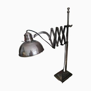 Lámpara de mesa industrial Mid-Century con extensión de tijeras