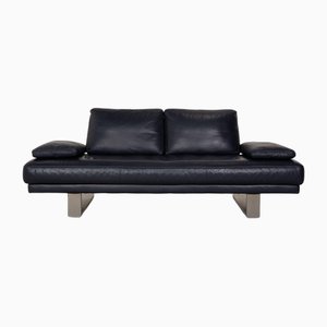 Model 6600 2-Seater Sofa in Dark Blue Leather from Rolf Benz