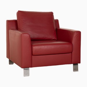 Sessel aus rotem Leder von Ewald Schillig