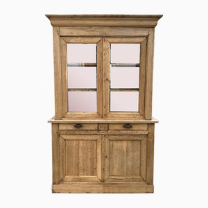 Late 19th Century Solid Oak China Cabinet