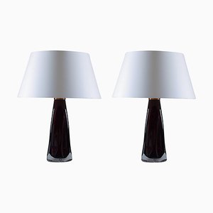 Mid-Century Swedish Table Lamps by Carl Fagerlund for Orrefors, 1960s, Set of 2