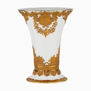 Vase with Gilt Relief from Meissen, Late 19th-Early 20th Century