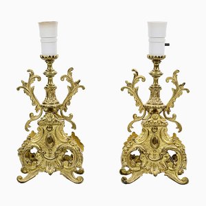 Gilded Bronze Table Lamps, 1890s, Set of 2