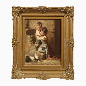 Otto Brandt, Brotherly Love, 1856, Painting, Framed