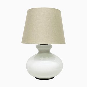 Dutch White Glass Table Lamp by Dijkstra, 1970s