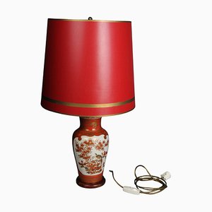 Lámpara de mesa china de porcelana, siglo XX