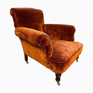Victorian Velvet Armchair, 1870s