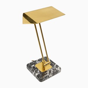 Lampada da tavolo Golden Bankers con base in marmo, anni '60