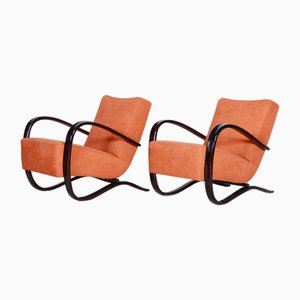 Set of Art Deco Model H-269 Armchairs attributed to Jindřich Halabala for Up Závody, 1930s