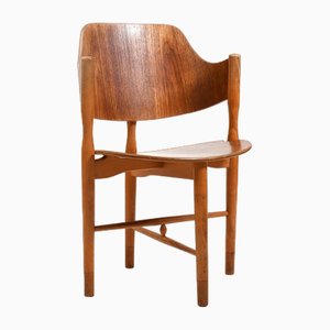 Dänischer Sessel aus Teak & Buche, 1950er