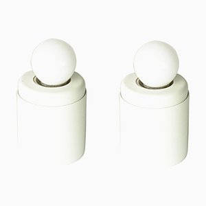 White Metal Sp 14 Spot Lights by Gino Sarfatti for Arteluce, 1970s, Set of 2