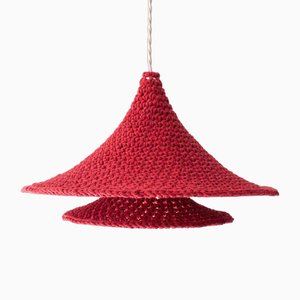 Petite Lampe Layers Rouge au Crochet Fait Main par Com Raiz