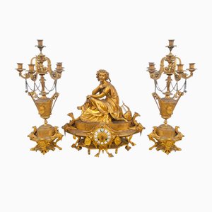 Goldene Bronzegarnitur, 1800er, 3 . Set