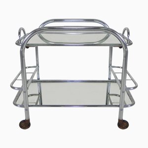 Art Deco Chrome-Plated Serving Trolley, 1920s