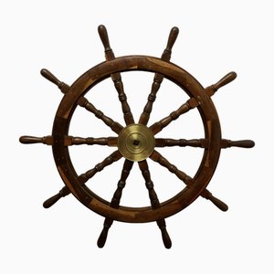 Large Mid 20th Century Teak Ships Wheel, 1960s