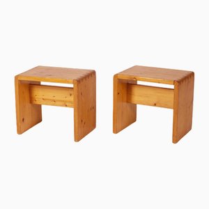 Wooden Stools by Charlotte Perriand, Set of 2
