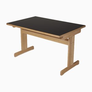 Black Lacquered Wooden Table by André Sornay