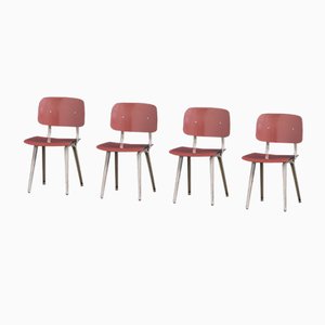 Marron Revolt Chairs by Friso Kramer for Ahrend de Cirkel, Set of 4
