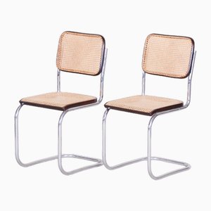 Sillas Bauhaus vintage tubulares de Marcel Breuer para Thonet, años 30. Juego de 2