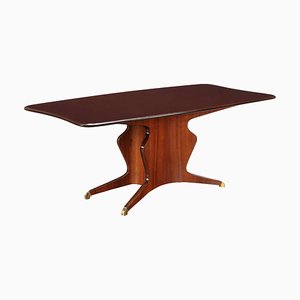 Vintage Tisch aus Holz & Messing von Osvaldo Borsani, 1950er