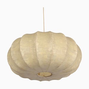 Lámpara colgante Cocoon Mid-Century en beige de Castiglioni, años 60