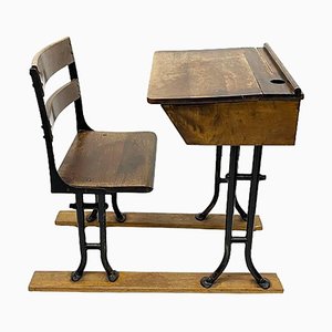 19th Century Wooden Children's School Desk