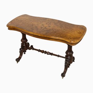 Victorian Walnut Stretcher Table, 1880s