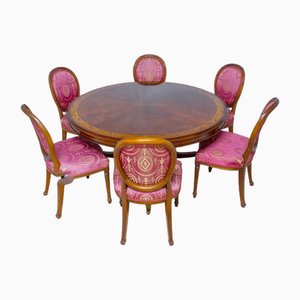 Regency Dining Table with Chairs, Set of 7