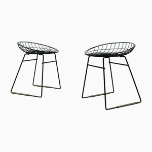 KM05 Stools in Metal Wire by Cees Braakman for Pastoe, 1950s, Set of 2