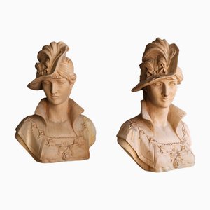 Hand Carved Female Bust in Linden Wood, 1800s