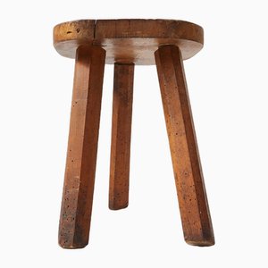 Tabouret Rustique en Bois, 1920s